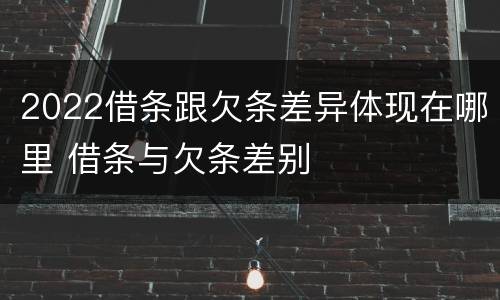 2022借条跟欠条差异体现在哪里 借条与欠条差别