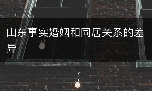 山东事实婚姻和同居关系的差异