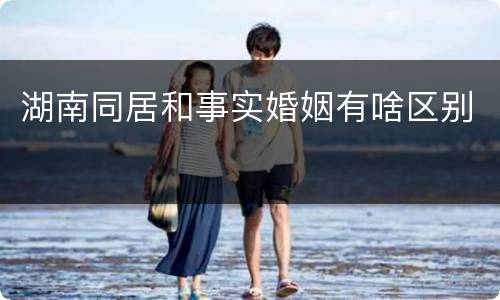 湖南同居和事实婚姻有啥区别