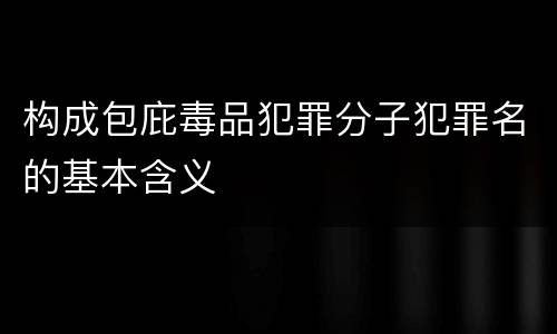 构成包庇毒品犯罪分子犯罪名的基本含义