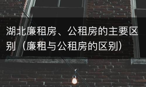 湖北廉租房、公租房的主要区别（廉租与公租房的区别）