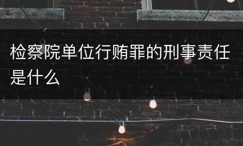 检察院单位行贿罪的刑事责任是什么