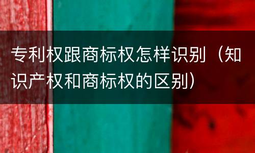 专利权跟商标权怎样识别（知识产权和商标权的区别）