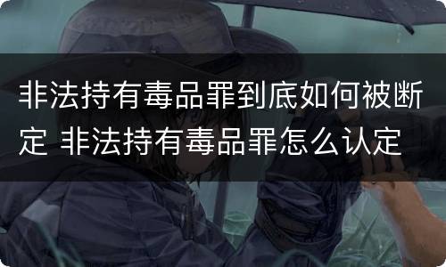非法持有毒品罪到底如何被断定 非法持有毒品罪怎么认定