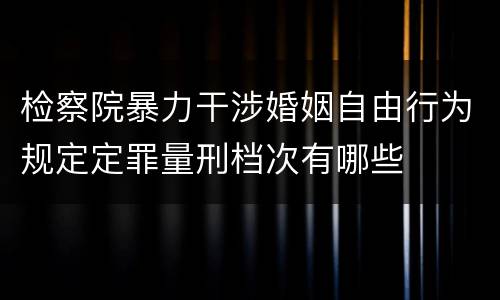 检察院暴力干涉婚姻自由行为规定定罪量刑档次有哪些
