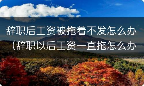 辞职后工资被拖着不发怎么办（辞职以后工资一直拖怎么办）