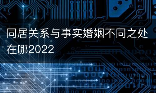 同居关系与事实婚姻不同之处在哪2022