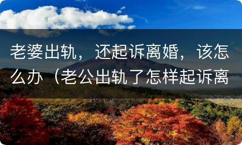 老婆出轨，还起诉离婚，该怎么办（老公出轨了怎样起诉离婚呢）