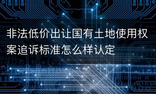 非法低价出让国有土地使用权案追诉标准怎么样认定