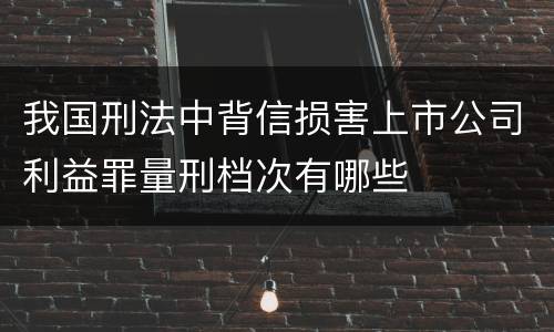 我国刑法中背信损害上市公司利益罪量刑档次有哪些