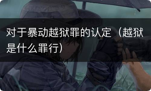 对于暴动越狱罪的认定（越狱是什么罪行）