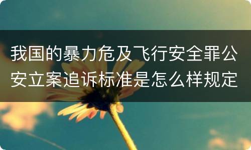 我国的暴力危及飞行安全罪公安立案追诉标准是怎么样规定