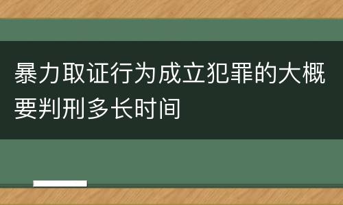 暴力取证行为成立犯罪的大概要判刑多长时间