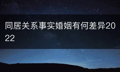 同居关系事实婚姻有何差异2022