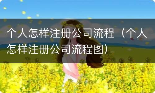 个人怎样注册公司流程（个人怎样注册公司流程图）