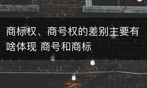 商标权、商号权的差别主要有啥体现 商号和商标