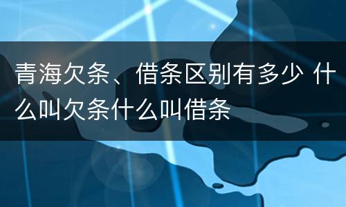 青海欠条、借条区别有多少 什么叫欠条什么叫借条