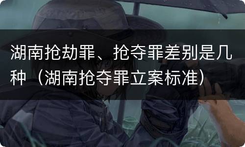 湖南抢劫罪、抢夺罪差别是几种（湖南抢夺罪立案标准）