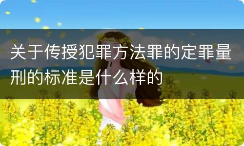 关于传授犯罪方法罪的定罪量刑的标准是什么样的
