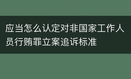 应当怎么认定对非国家工作人员行贿罪立案追诉标准