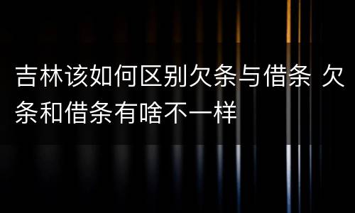 吉林该如何区别欠条与借条 欠条和借条有啥不一样