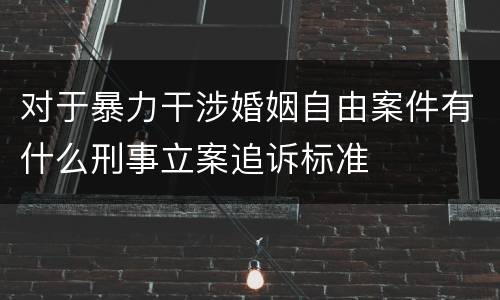 对于暴力干涉婚姻自由案件有什么刑事立案追诉标准