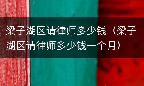 梁子湖区请律师多少钱（梁子湖区请律师多少钱一个月）