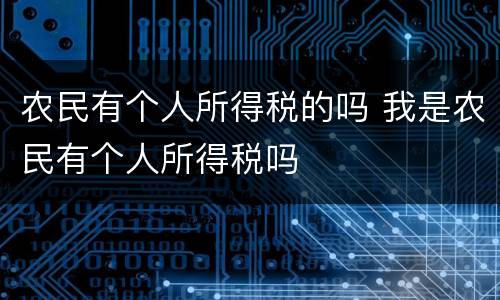 农民有个人所得税的吗 我是农民有个人所得税吗