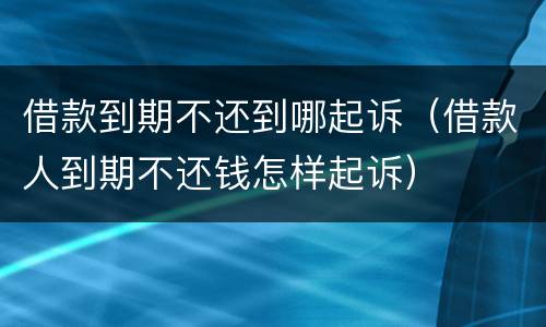 借款到期不还到哪起诉（借款人到期不还钱怎样起诉）