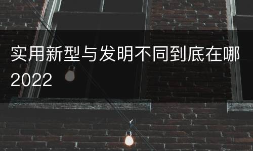 实用新型与发明不同到底在哪2022