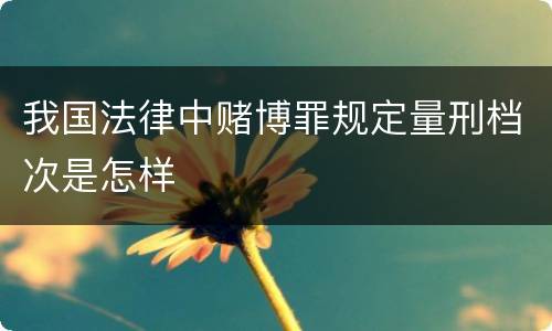 我国法律中赌博罪规定量刑档次是怎样
