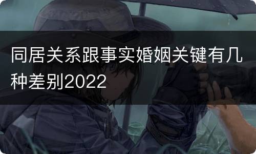 同居关系跟事实婚姻关键有几种差别2022