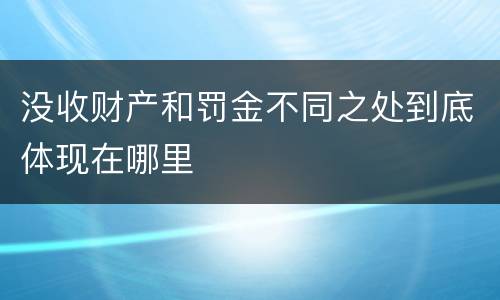 没收财产和罚金不同之处到底体现在哪里