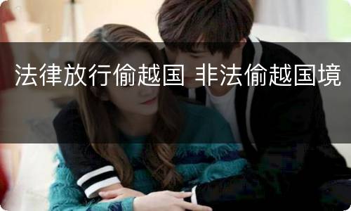 法律放行偷越国 非法偷越国境