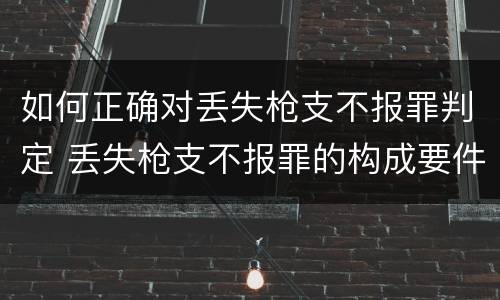 如何正确对丢失枪支不报罪判定 丢失枪支不报罪的构成要件