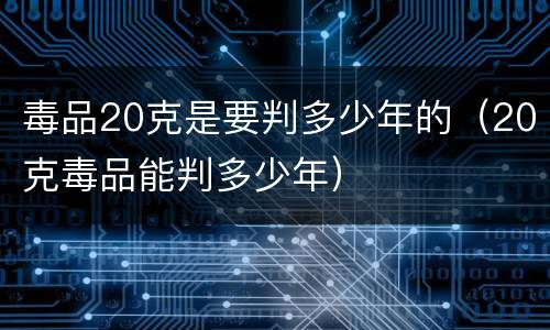 毒品20克是要判多少年的（20克毒品能判多少年）
