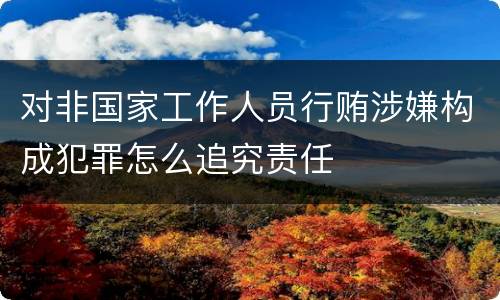 对非国家工作人员行贿涉嫌构成犯罪怎么追究责任