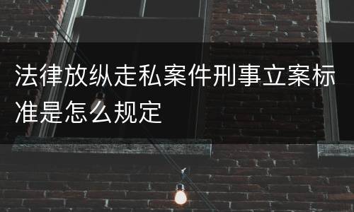 法律放纵走私案件刑事立案标准是怎么规定