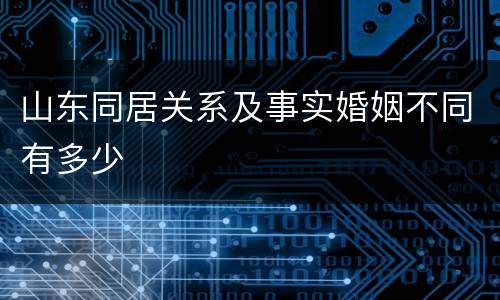 山东同居关系及事实婚姻不同有多少