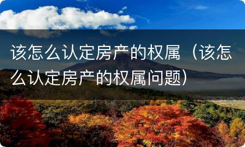 该怎么认定房产的权属（该怎么认定房产的权属问题）