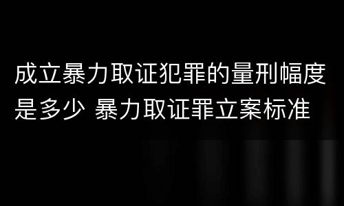 成立暴力取证犯罪的量刑幅度是多少 暴力取证罪立案标准