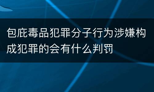 包庇毒品犯罪分子行为涉嫌构成犯罪的会有什么判罚