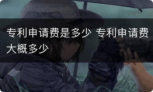 专利申请费是多少 专利申请费大概多少