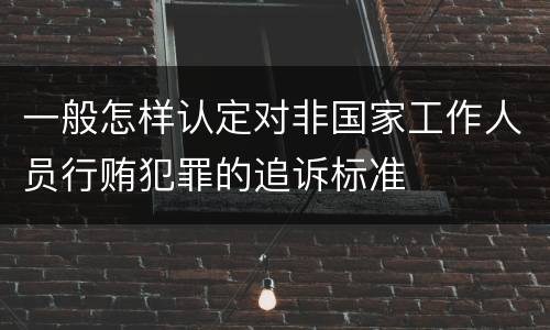 一般怎样认定对非国家工作人员行贿犯罪的追诉标准