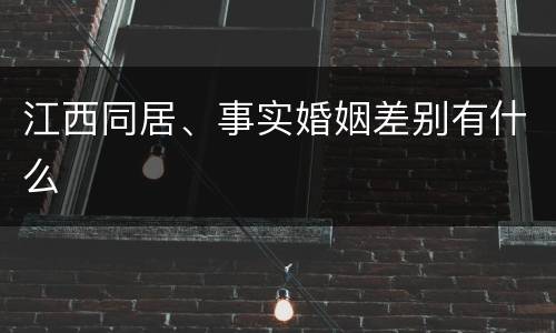 江西同居、事实婚姻差别有什么
