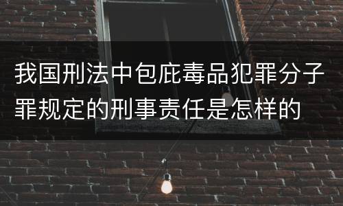 我国刑法中包庇毒品犯罪分子罪规定的刑事责任是怎样的