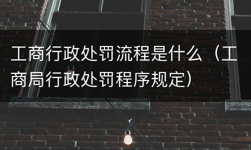 工商行政处罚流程是什么（工商局行政处罚程序规定）