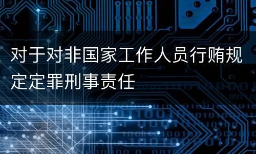 对于对非国家工作人员行贿规定定罪刑事责任