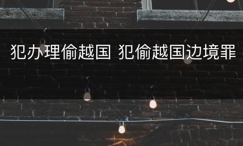 犯办理偷越国 犯偷越国边境罪