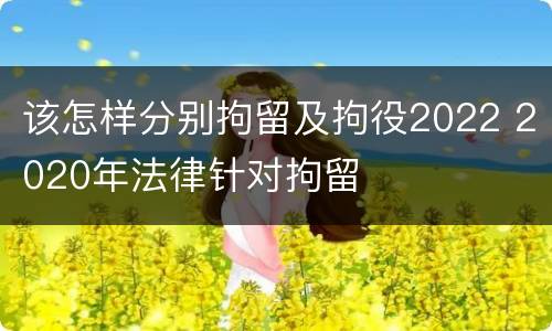 该怎样分别拘留及拘役2022 2020年法律针对拘留